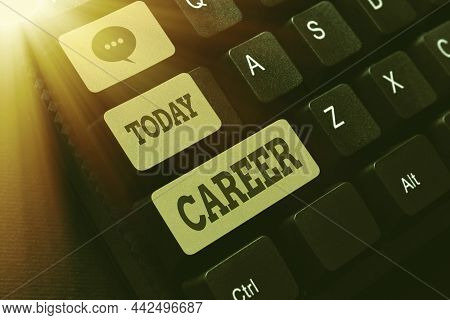 Conceptual Caption Career. Business Overview Undertaken For Period Persons Life With Opportunities F