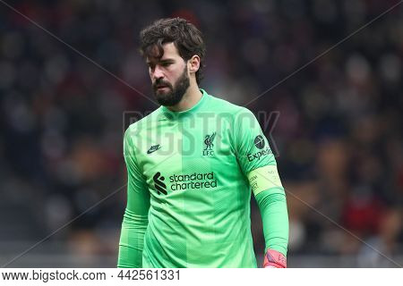 Milan, Italy. 7 December 2021. Alisson Becker Of Liverpool Fc  During The  Uefa Champions League Gro
