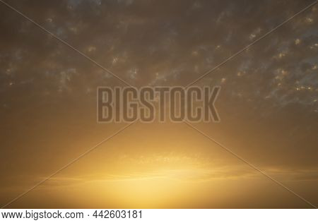 Sunset. Sunset And A Cloudy Sky. The Sky During Sunset. Sunrays Coming From The Sky. Clouds During D