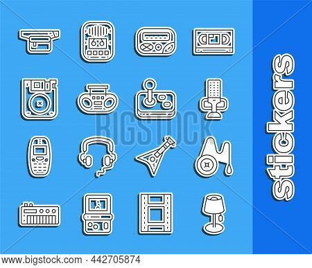Set Line Floor Lamp, Yoyo Toy, Microphone, Pager, Home Stereo With Two Speakers, Floppy Disk, Waist 