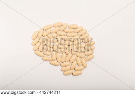 Medicines And Pills For The Brain And The Prevention Of Mental Illness. Alzheimers, Dementia, Antips