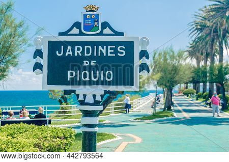 Santander, Spain - July 9, 2021: Piquio Garden, A Park In Santander, Spain, Next To Sardinero Beach