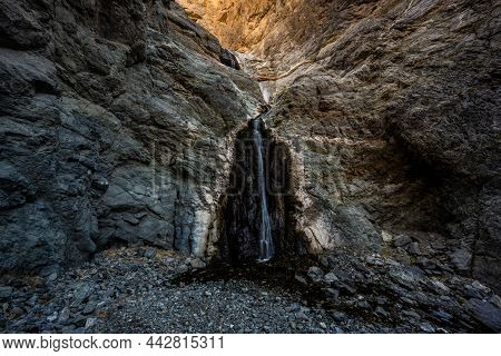 Willow Creek Falls Flowing In The Winter In Death Valley National Park