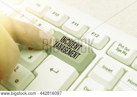 Writing Displaying Text Incident Management. Word For Process To Return Service To Normal Correct Ha