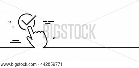 Checkbox Line Icon. Accepted Or Confirmed Sign. Approve Symbol. Minimal Line Illustration Background