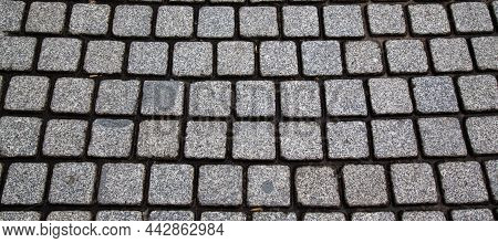 Grey Granite Square Paving Stone, Tiled Granite Stone. Seamless, Tile Stone