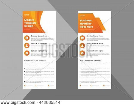 Creative Agency Roll Up Banner Design Template. Modern Business Poster Leaflet Design. Cover, Roll U