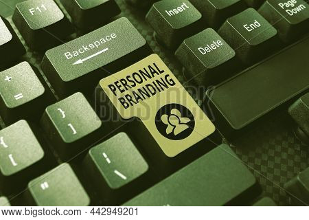 Text Caption Presenting Personal Branding. Business Overview Practice Of People Marketing Themselves