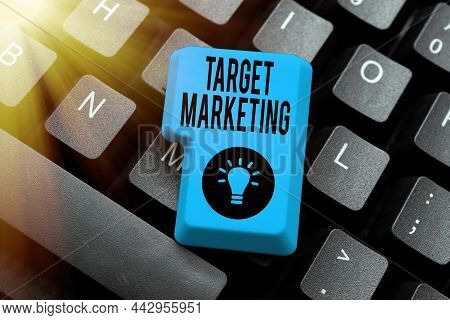 Sign Displaying Target Marketing. Concept Meaning Audience Goal Chosen Clients Customers Advertising