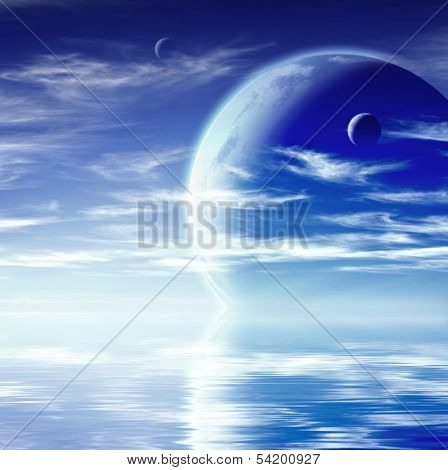 Collage - landscape in fantasy planet