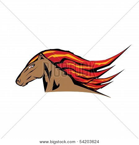 vector cartoon horse head.