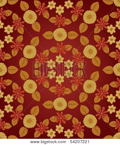 Abstract seamless pattern with flowers