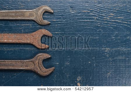 old rusty screw keys