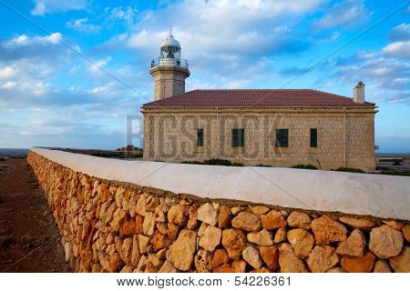 Menorca Punta Nati Faro lighthouse in Ciutadella Balearic Islands of Spain