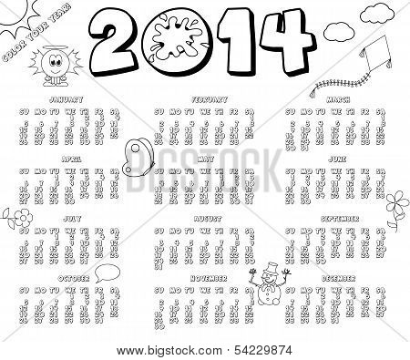 2014 Year Calendar