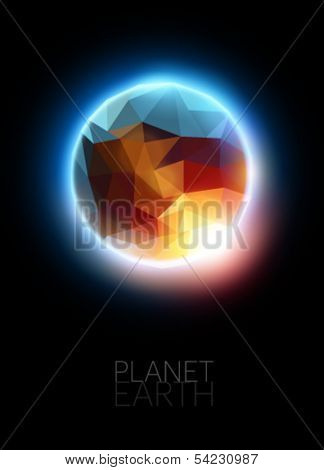 polygonal planet illustration