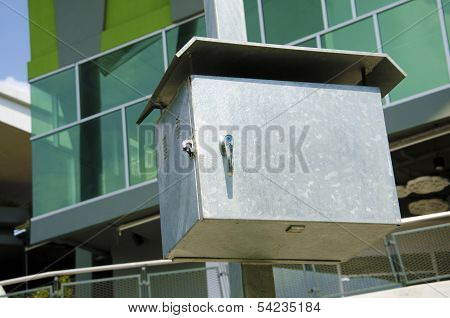 Steel cabinet.