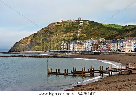 Colourful buildings by North Beach, Aberystwyth