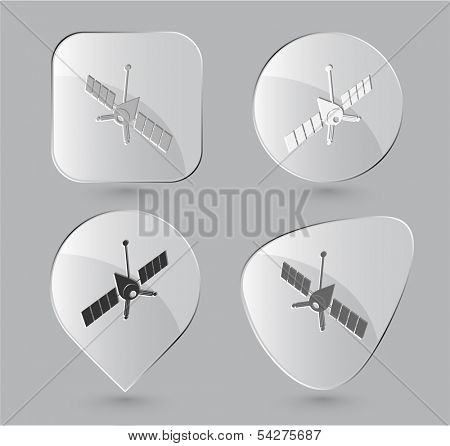 Spaceship. Glass buttons. Vector illustration.
