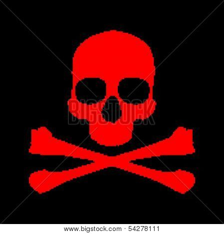 Pixel skull and bones