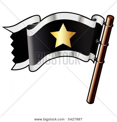 Icono de estrella en la bandera pirata