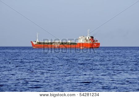 Petrochemical Tanker At Anchorage