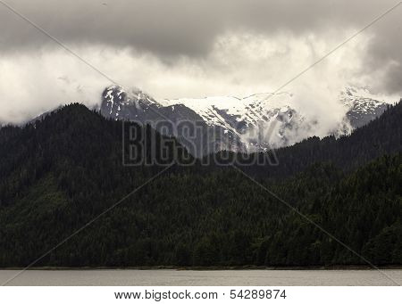 Snow Capped Mountain on Bay