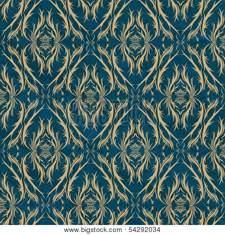 Vintage seamless pattern with elegant floral curls