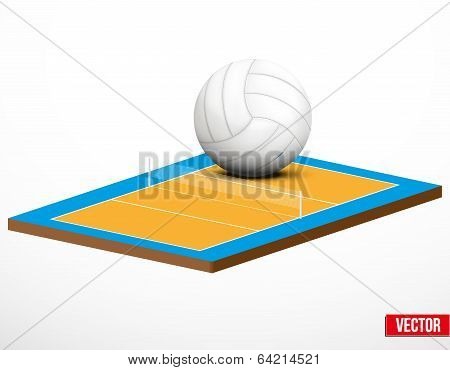 Symbol of a volleyball game and field.