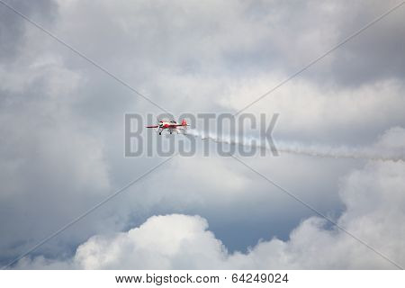Riga, Latvia - August 20: Pilot From Russia Svetlana Kapanina On Su-26 Participating In Riga Fai Eli