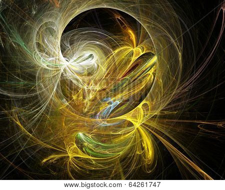 Cobweb whirls abstract bright color swirl on the basis of the dark. Fractal art graphics