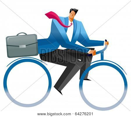 business man on bycicle
