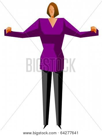 businesswoman openarms