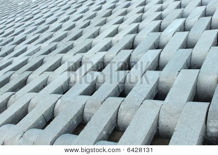 Texture From Grey Concrete Bricks.