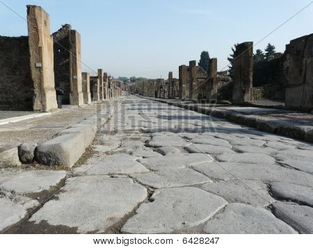 Main street at the ancient Roman city of Pompeii