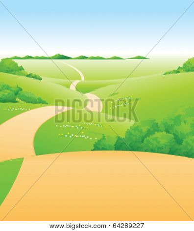 Path over green landscape