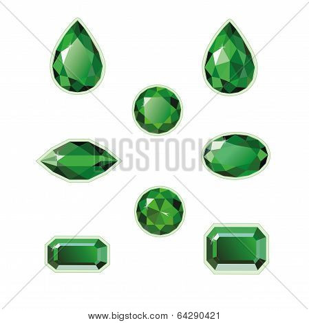 Emeralds Set Isolated Objects