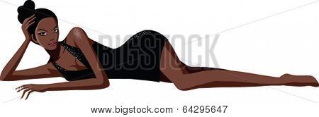 side view of woman lying