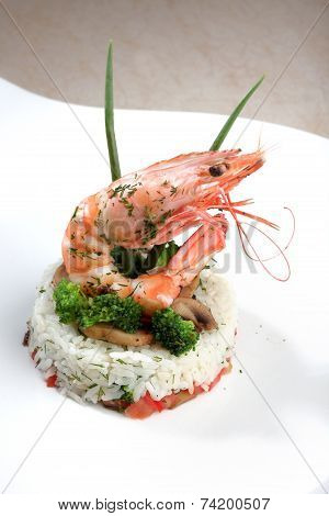Luxury shrimp gourmet meal