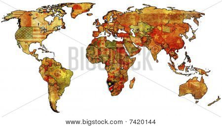 Namibia On World Map