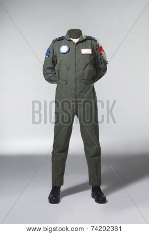 Fighter pilot body without head