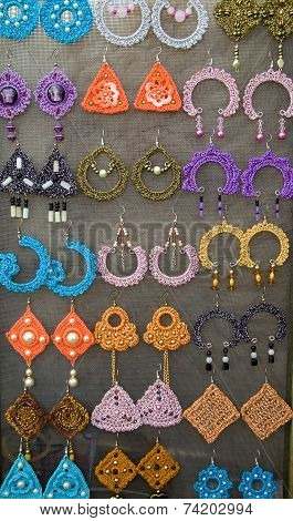 Handmade Earrings  Made Of Wool And Plastic 2