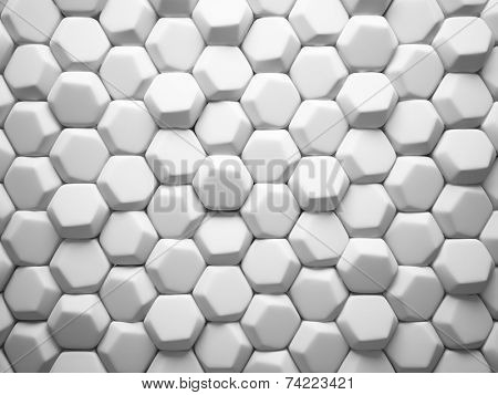 Abstract pattern of hexahedron white pieces illustration