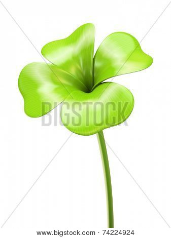 Young green four leaf sprout 3D