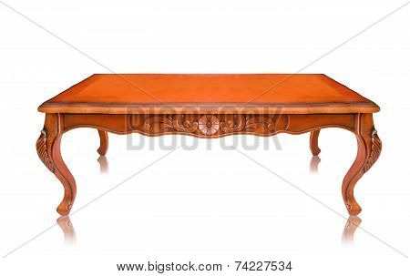 Wooden Table Isolated On White Background