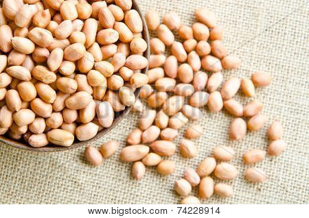 Raw Peanuts Or Arachis.