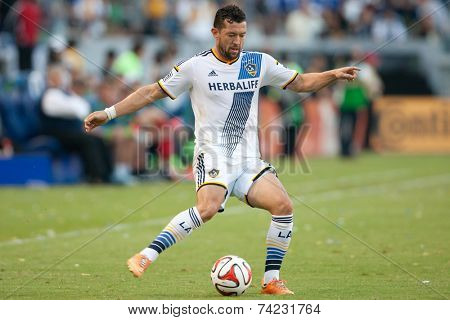 CARSON, CA - OCT 19: Dan Gargan in action during the Los Angeles Galaxy MLS game against the Seattle Sounders on October 19th 2014 at the StubHub Center.