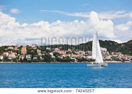 Ciovo Island, Trogir Area, Croatia View From The Sea