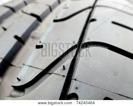 Tire Tread Closeup In A Tire Shop