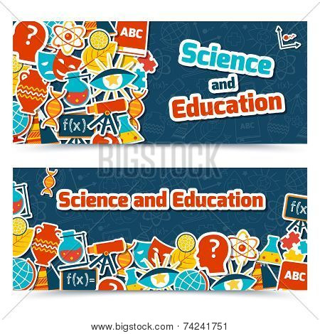 Education science banners